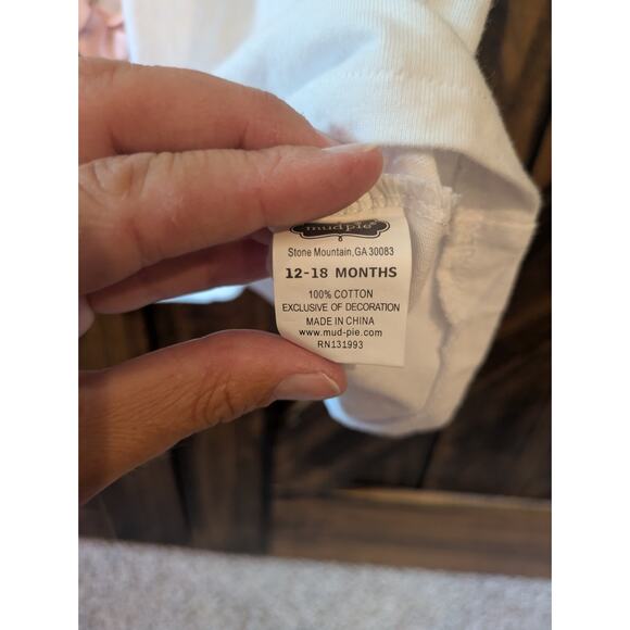 MudPie baby Sz 12-18 month white unicorn glitter sparkle short sleeve dress EUC - Picture 7 of 7